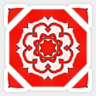 Bright Red Kaleidoscope Pattern (Seamless) 7 Sticker